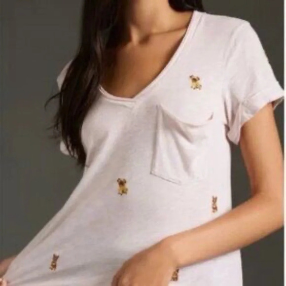 NWT Anthropologie T.la Lars Classic V Neck Tee Dog Print XS - Picture 6 of 7